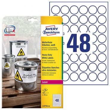 Folien-Etiketten wasserfest SK rund weiß 